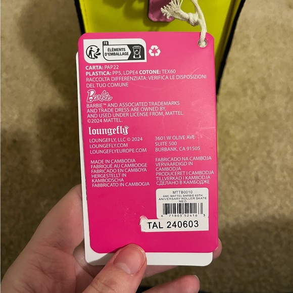 Loungefly 65TH Anniversary Barbie Neon Yellow Pink Skate Bag AMC Mattel NWT - Picture 9 of 9